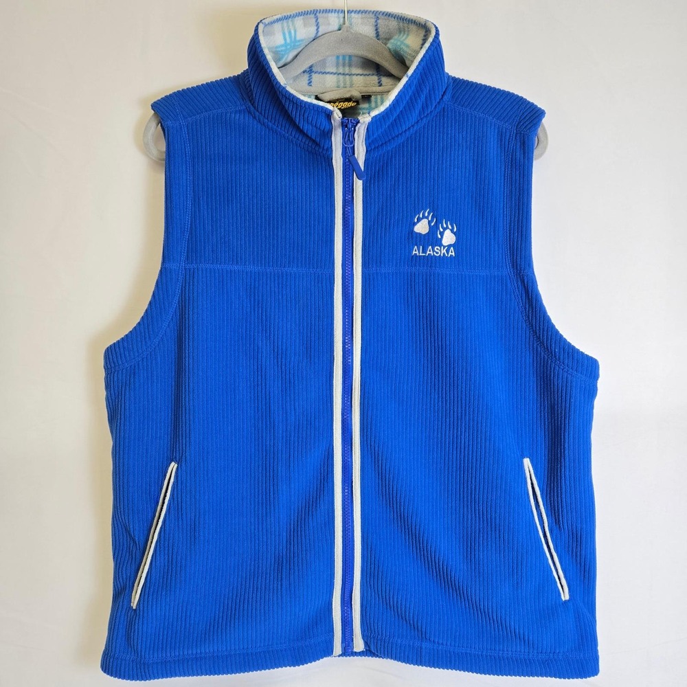 Renegade Club Corduroy Alaska Vest, Gorpcore Travel Retro, Blue, Large, Vintage